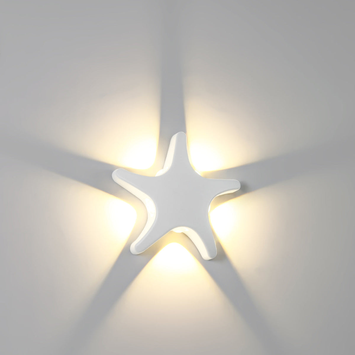 Wandlamp Buiten Modern met Zeester Vorm en Warm LED Licht