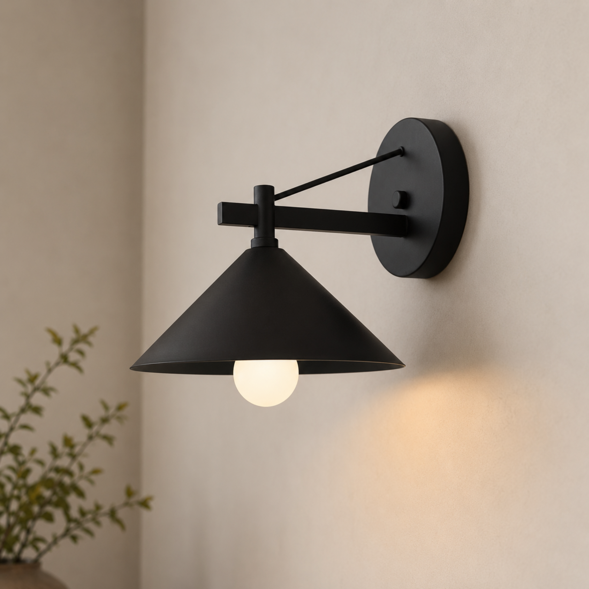 Wandlamp Industrieel Buiten met Conische Kap en E27 Fitting