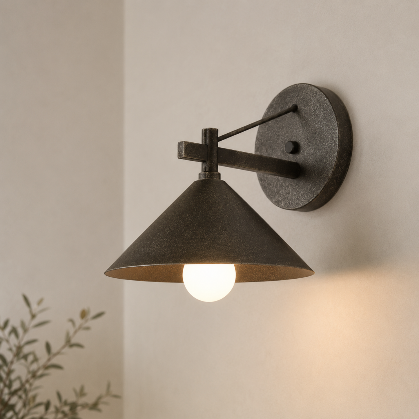 Wandlamp Industrieel Buiten met Conische Kap en E27 Fitting