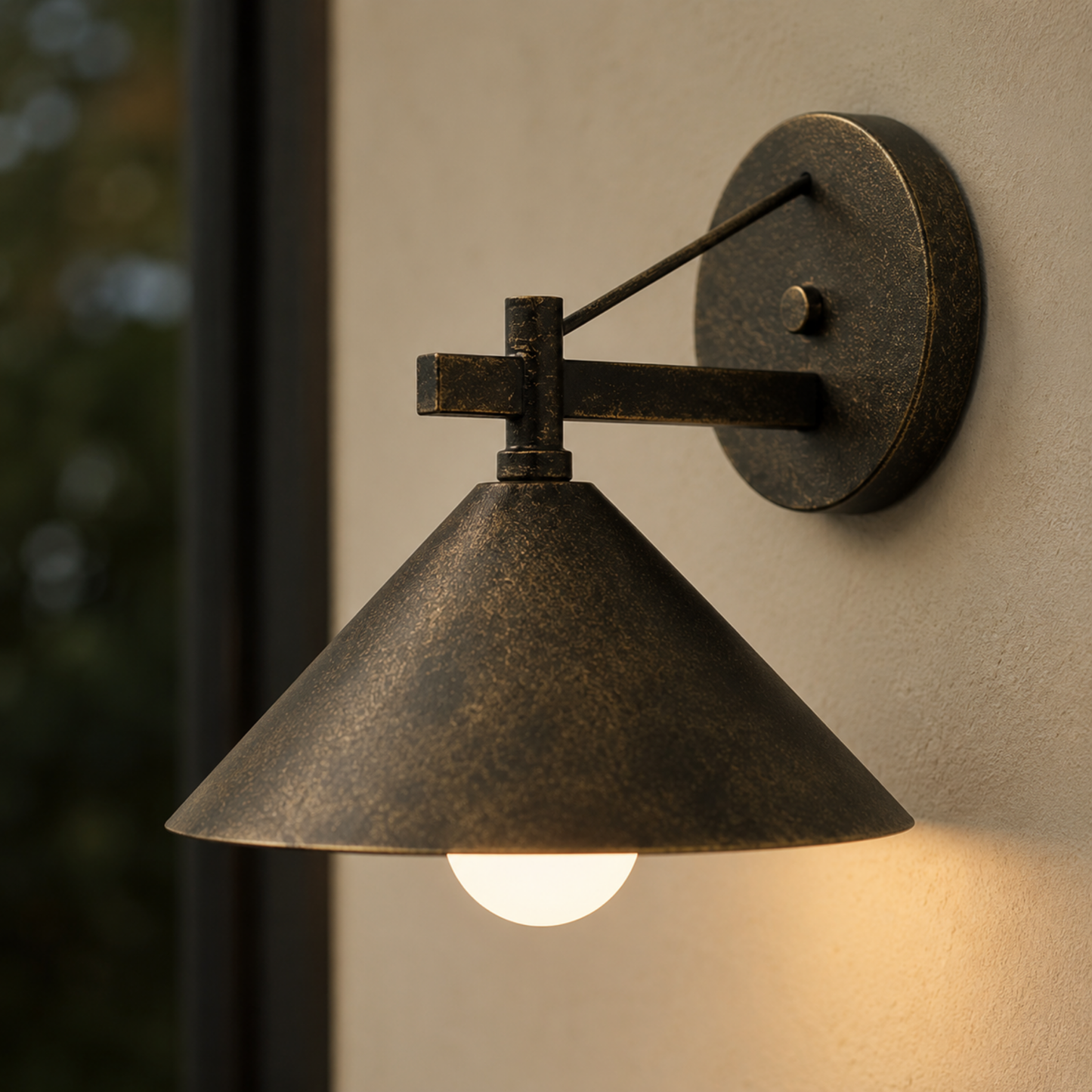 Wandlamp Industrieel Buiten met Conische Kap en E27 Fitting