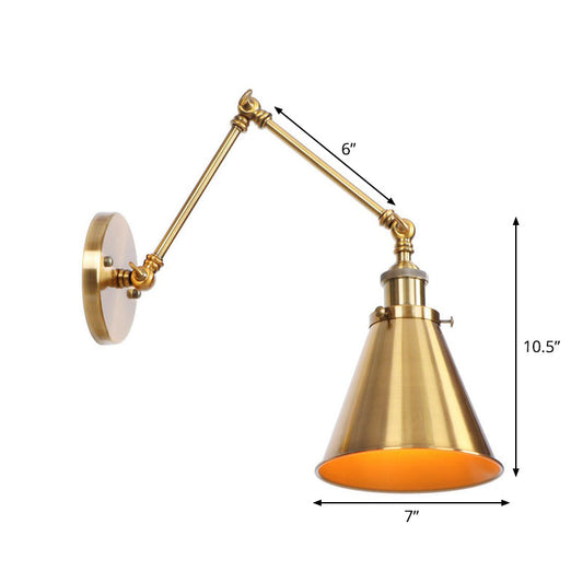Wandlamp Industrieel met Zwenkarm en Verwisselbare Kap