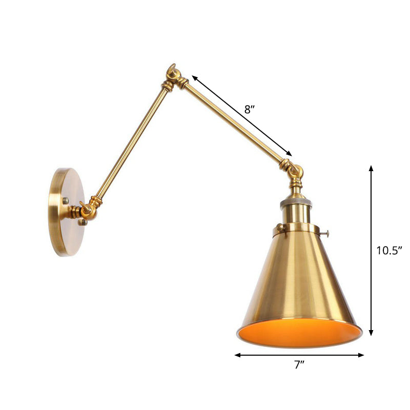 Wandlamp Industrieel met Zwenkarm en Verwisselbare Kap