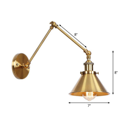 Wandlamp Industrieel met Zwenkarm en Verwisselbare Kap
