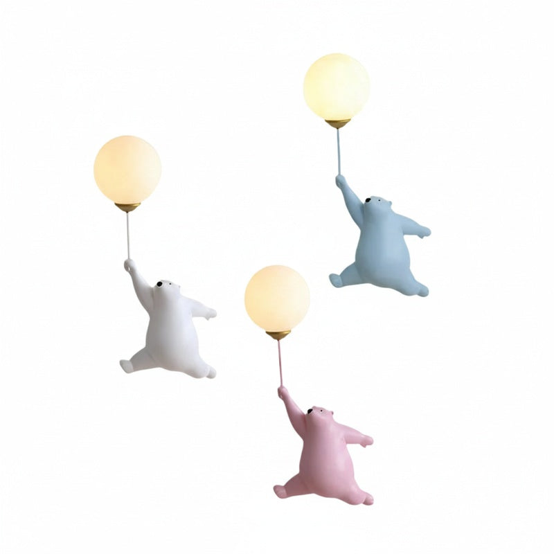 Wandlamp Kinderkamer met Beer en Ballon Figuur