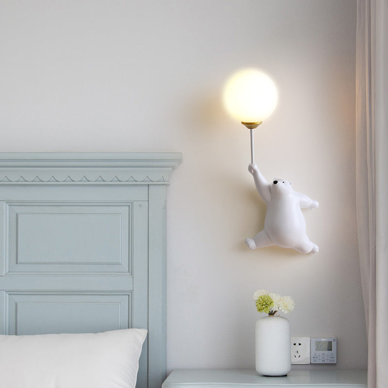 Wandlamp Kinderkamer met Beer en Ballon Figuur