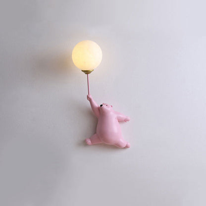 Wandlamp Kinderkamer met Beer en Ballon Figuur
