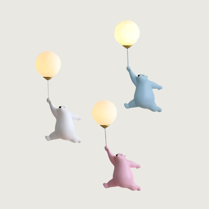 Wandlamp Kinderkamer met Beer en Ballon Figuur
