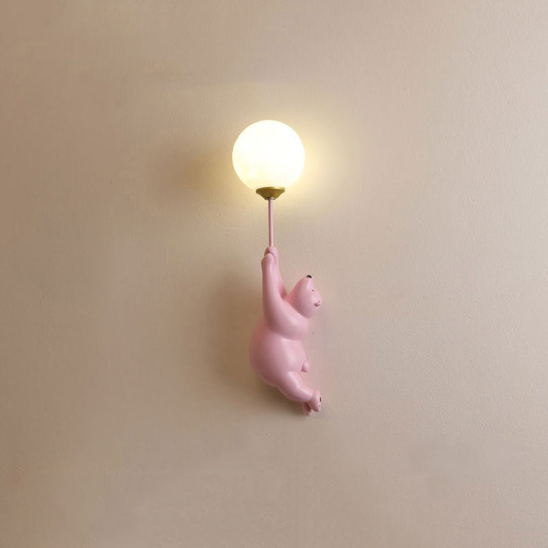 Wandlamp Kinderkamer met Beer en Ballon Figuur