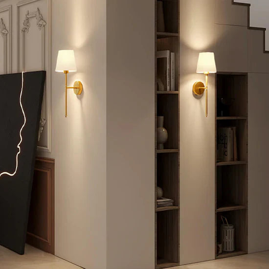 Wandlamp Klassiek met Kap en Afstandsbediening op Batterij Set van 2