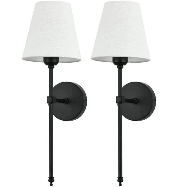Wandlamp Klassiek met Kap en Afstandsbediening op Batterij Set van 2