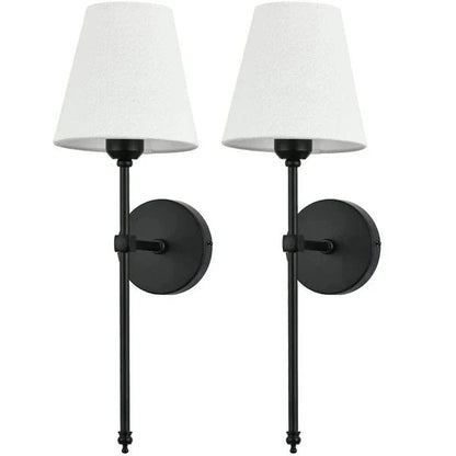 Wandlamp Klassiek met Kap en Afstandsbediening op Batterij Set van 2