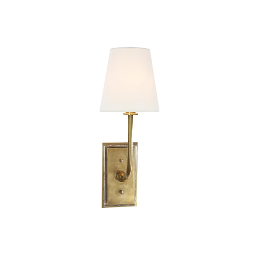 Wandlamp Klassiek met Stoffen Kap en Messing Arm