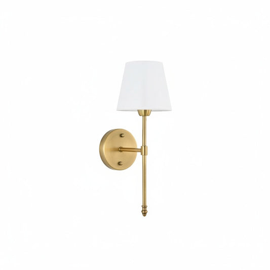 Wandlamp Klassiek met Stoffen Kap en Messing Armatuur