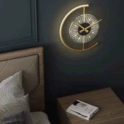 Wandlamp met Ingebouwd Klok Modern Design en LED Verlichting