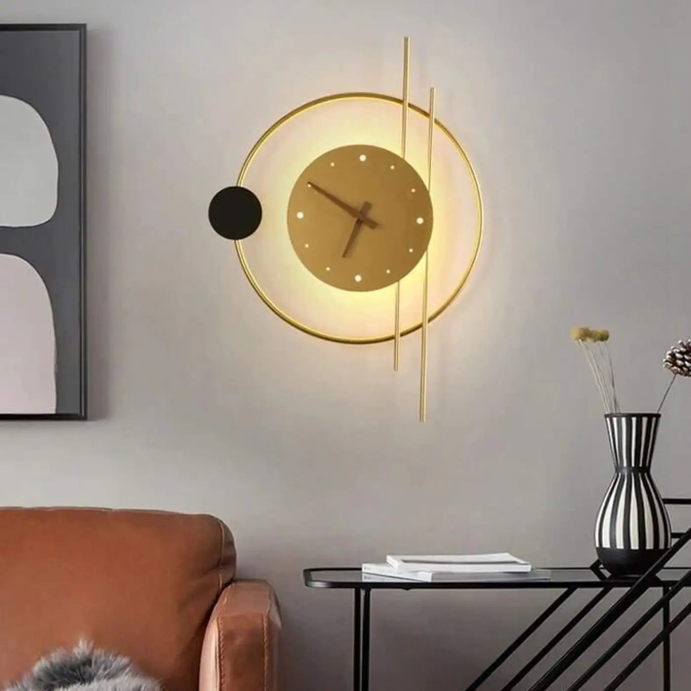 Wandlamp met Ingebouwd Klok Modern Design en LED Verlichting