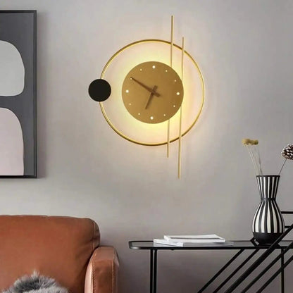 Wandlamp met Ingebouwd Klok Modern Design en LED Verlichting