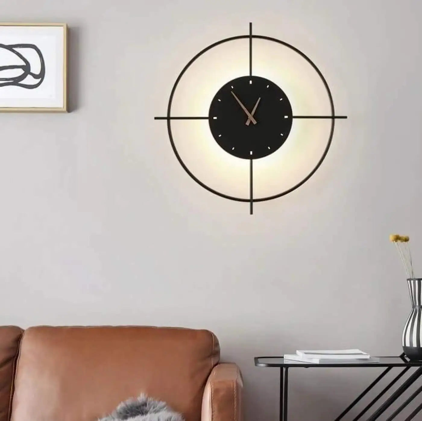 Wandlamp met Ingebouwd Klok Modern Design en LED Verlichting