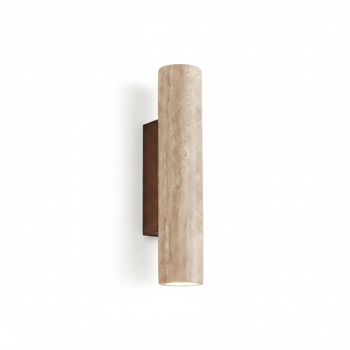 Wandlamp Minimalist met Cilindervorm en Travertine Steen voor Boven en Onder Lichteffect
