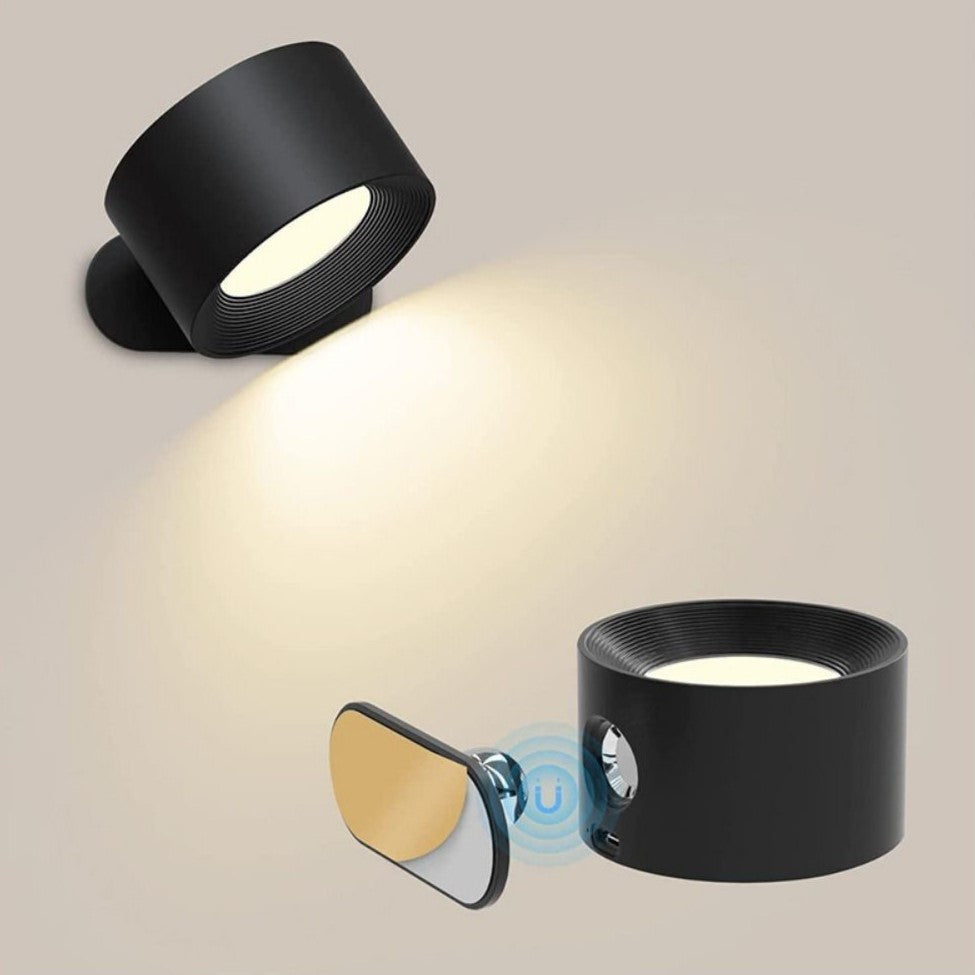 Wandlamp Minimalistisch Draadloos met 360° Draaibare Kop en USB Oplaadbaar