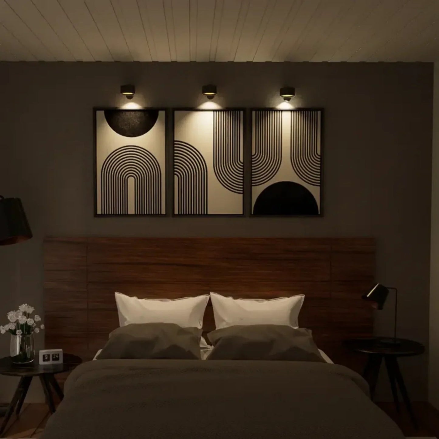 Wandlamp Minimalistisch Draadloos met 360° Draaibare Kop en USB Oplaadbaar