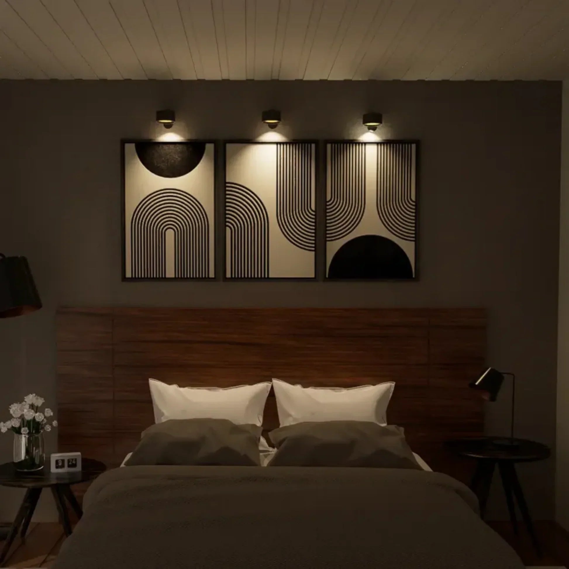 Wandlamp Minimalistisch Draadloos met 360° Draaibare Kop en USB Oplaadbaar