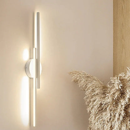 Wandlamp Minimalistisch LED met Dubbele Lineaire Staven en Ronde Basis