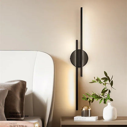 Wandlamp Minimalistisch LED met Dubbele Lineaire Staven en Ronde Basis