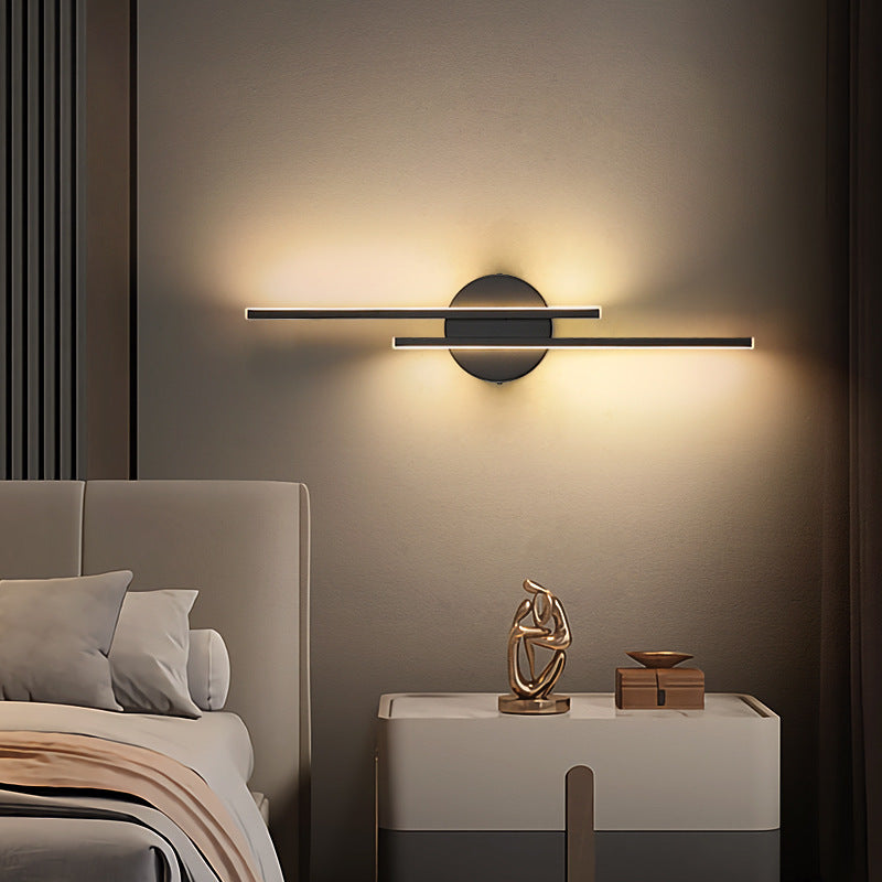 Wandlamp Minimalistisch LED met Dubbele Lineaire Staven en Ronde Basis