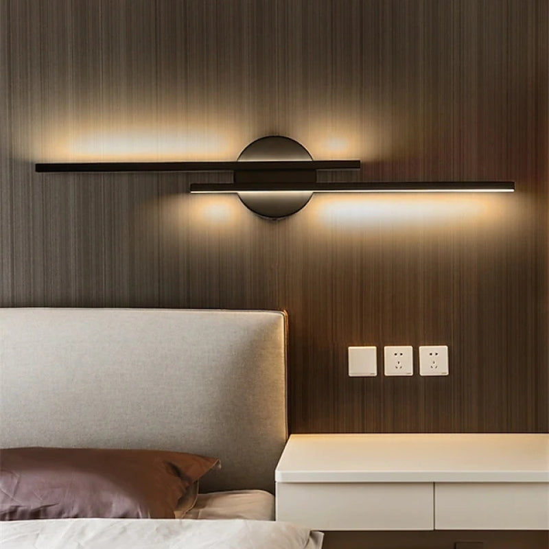 Wandlamp Minimalistisch LED met Dubbele Lineaire Staven en Ronde Basis