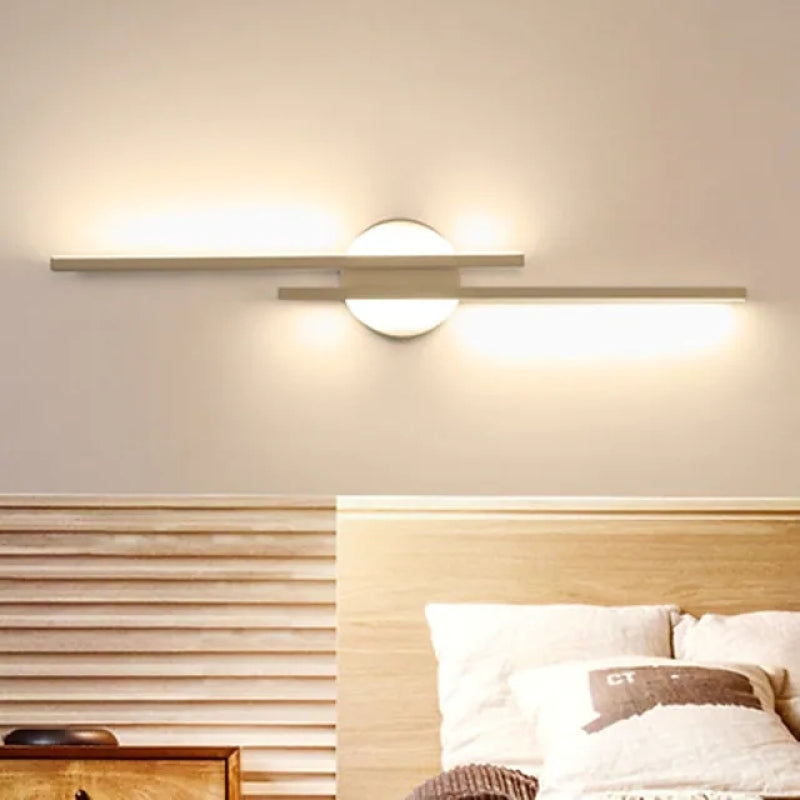 Wandlamp Minimalistisch LED met Dubbele Lineaire Staven en Ronde Basis
