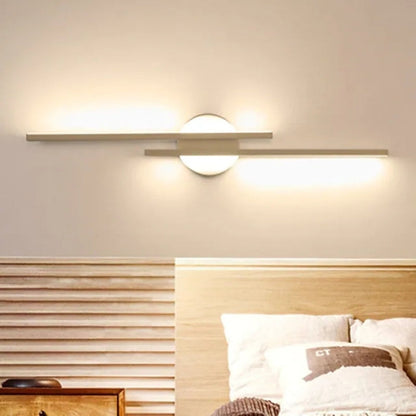 Wandlamp Minimalistisch LED met Dubbele Lineaire Staven en Ronde Basis