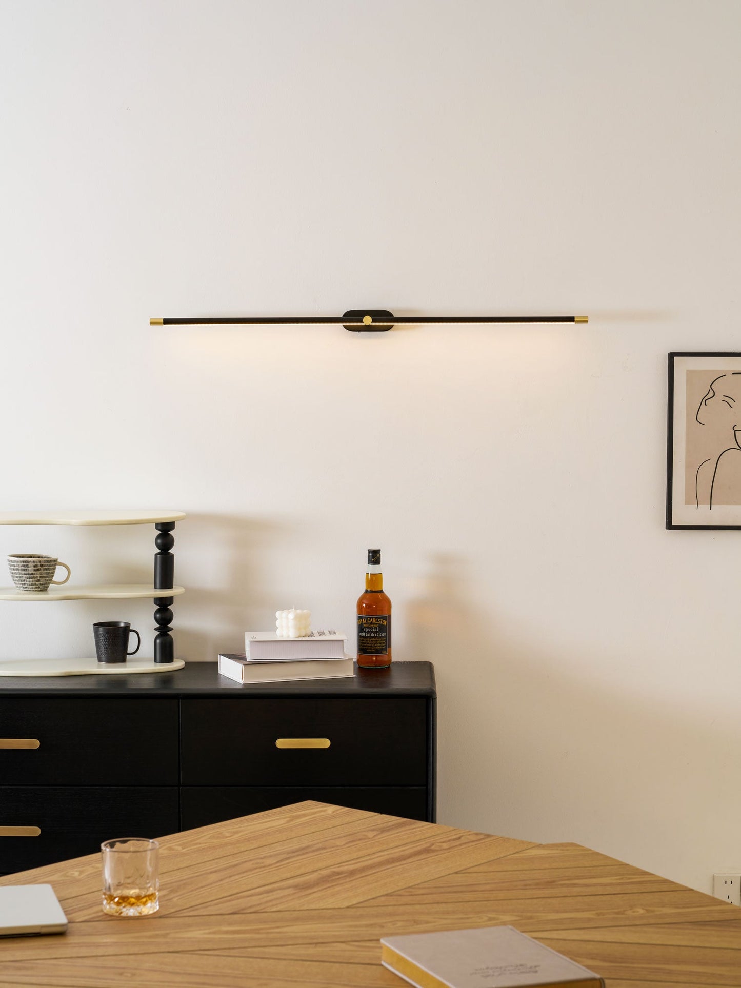 Wandlamp Minimalistisch Lineair Draadloos met Dimmer en Afstandsbediening