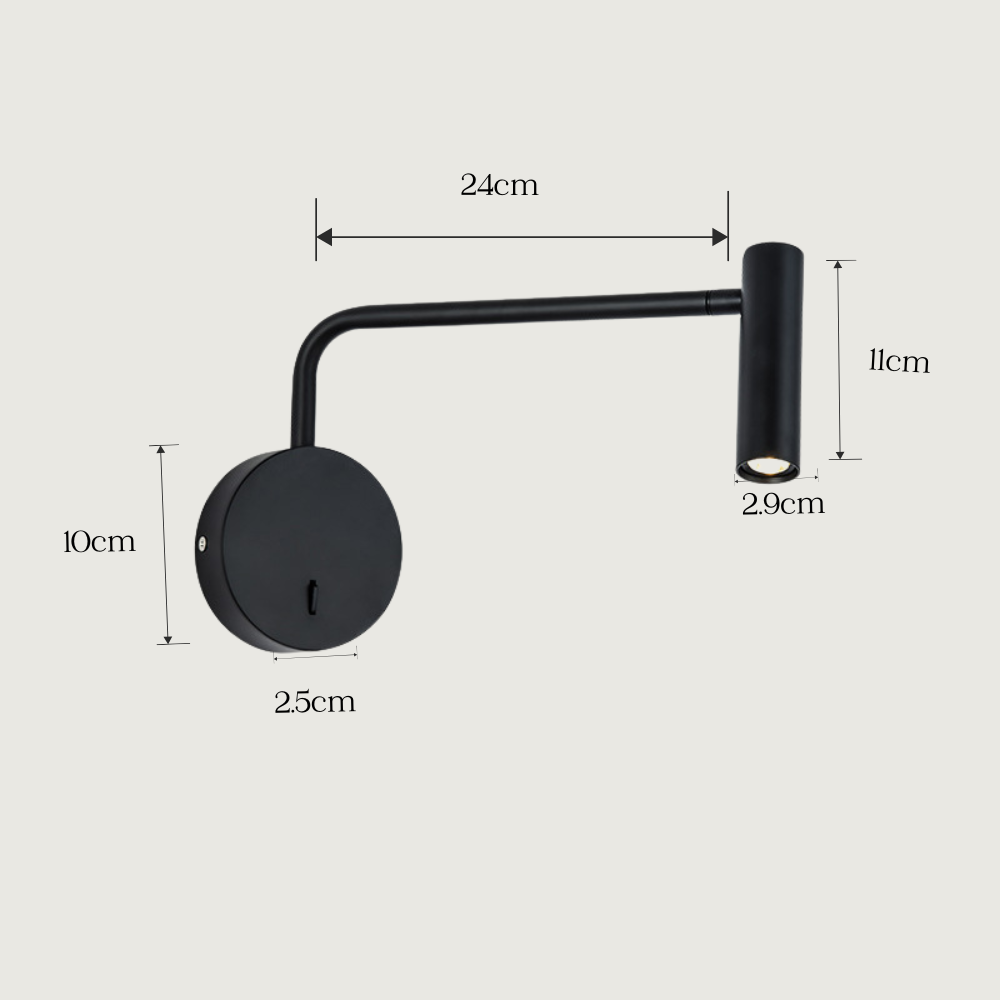 Wandlamp Minimalistisch met Draaibare Arm en Gerichtlicht voor Lezen