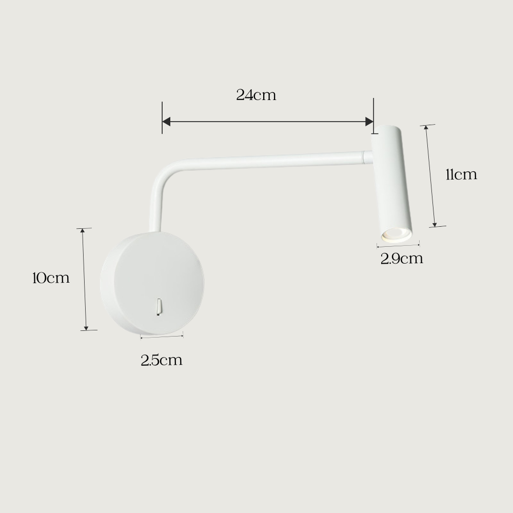 Wandlamp Minimalistisch met Draaibare Arm en Gerichtlicht voor Lezen
