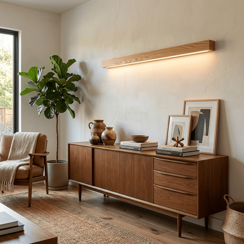 Wandlamp Minimalistisch met Geïntegreerde LED en Houten Behuizing