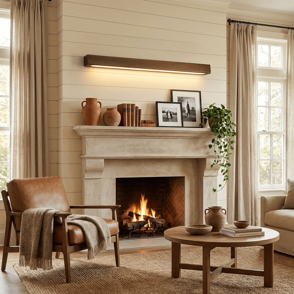 Wandlamp Minimalistisch met Geïntegreerde LED en Houten Behuizing