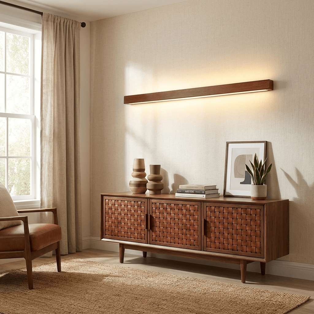 Wandlamp Minimalistisch met Geïntegreerde LED en Houten Behuizing