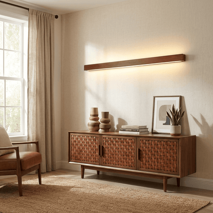 Wandlamp Minimalistisch met Geïntegreerde LED en Houten Behuizing
