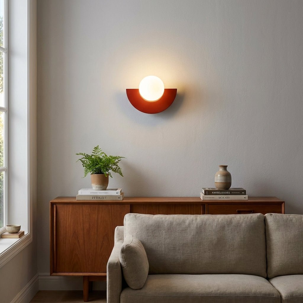 Wandlamp Minimalistisch met Halfrondes Ontwerp en Glazen Bol