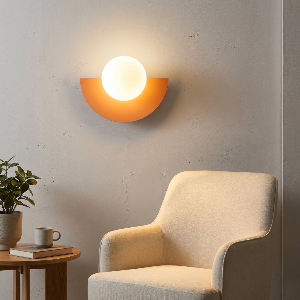 Wandlamp Minimalistisch met Halfrondes Ontwerp en Glazen Bol