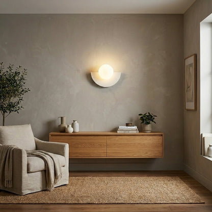 Wandlamp Minimalistisch met Halfrondes Ontwerp en Glazen Bol