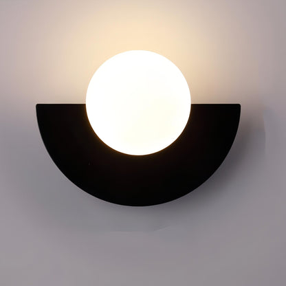 Wandlamp Minimalistisch met Halfrondes Ontwerp en Glazen Bol