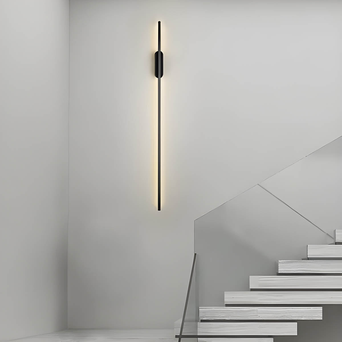 Wandlamp Minimalistisch met Lineaire LED Lichtbalk en Ronde Bevestiging ##POS:10##