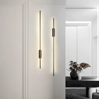 Wandlamp Minimalistisch met Lineaire LED Lichtbalk en Ronde Bevestiging
