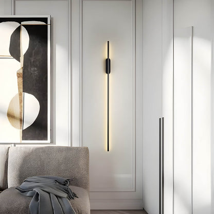 Wandlamp Minimalistisch met Lineaire LED Lichtbalk en Ronde Bevestiging ##POS:4##