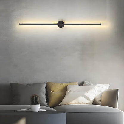 Wandlamp Minimalistisch met Lineaire LED Lichtbalk en Ronde Bevestiging