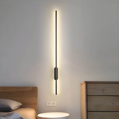Wandlamp Minimalistisch met Lineaire LED Lichtbalk en Ronde Bevestiging ##POS:9##