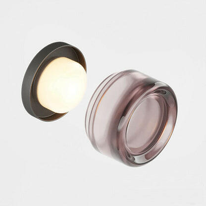 Wandlamp Minimalistisch met Rond Glazen Kap en Geïntegreerde LED
