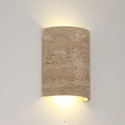 Wandlamp Minimalistisch met Travertine Kap en Up-Down Verlichting