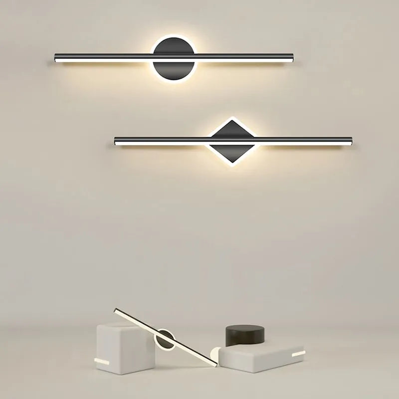 Wandlamp Modern LED met Lineaire Staaf en Ronde Rozet Dimbaar